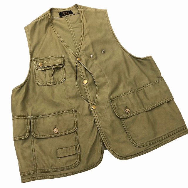 LL BEAN HUNTING VEST 50S 「筆記体黒タグ、ハーフムーンポケット