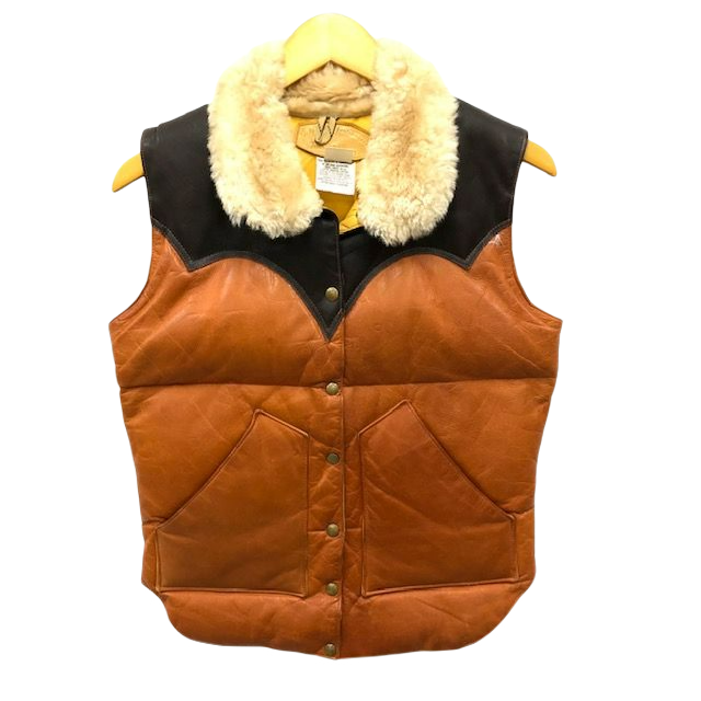 ROCKY MOUNTAIN LEATHER DOWN VEST 70S 「オールレザー、ボア付き 