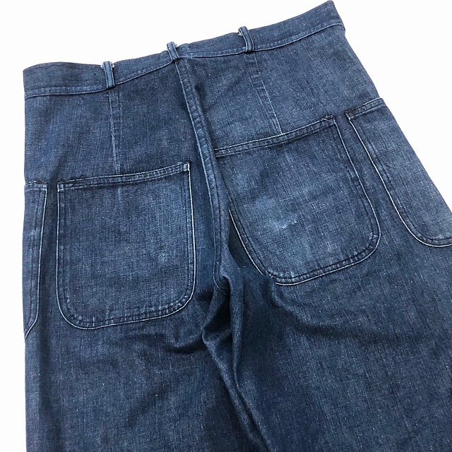 US NAVY DENIM TROUSERS 30S 「濃紺極上、サイド巻き仕様