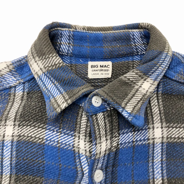 BIG MAC HEAVY FLANNEL SHIRT 60S 「青ベース マチ付き」｜SAFARI