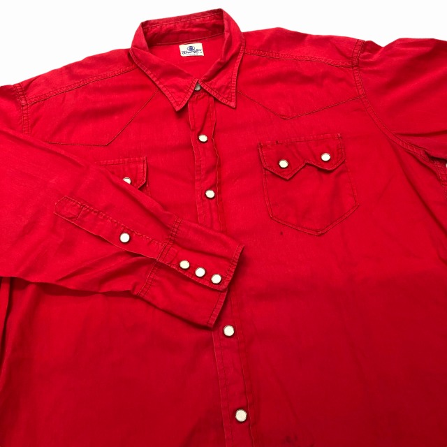 WRANGLER WESTERN SHIRT 50S 「縦ベル刺繍タグ、赤、16h」｜SAFARI 