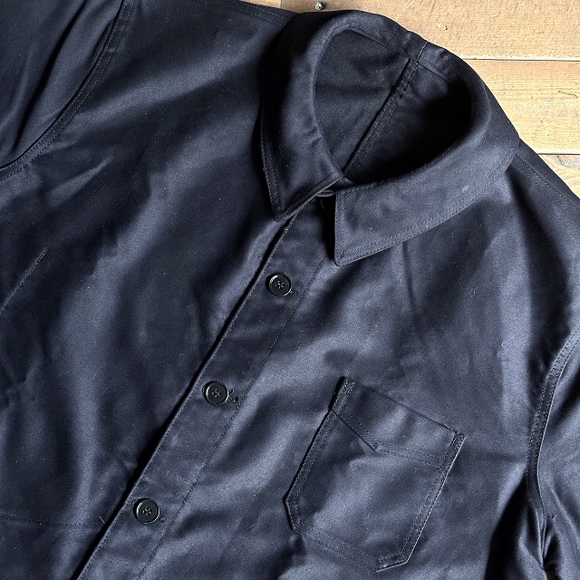 FRENCH VINTAGE BLACK MOLESKIN JACKET 