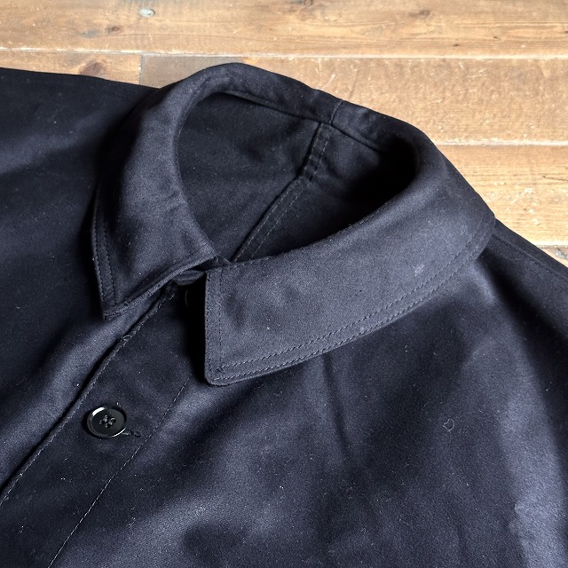 FRENCH VINTAGE BLACK MOLESKIN JACKET 