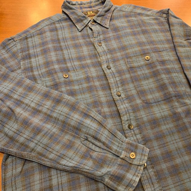 ＷＥＢ限定カラー有 RRL OMBRE CHECK SHIRT L (終了