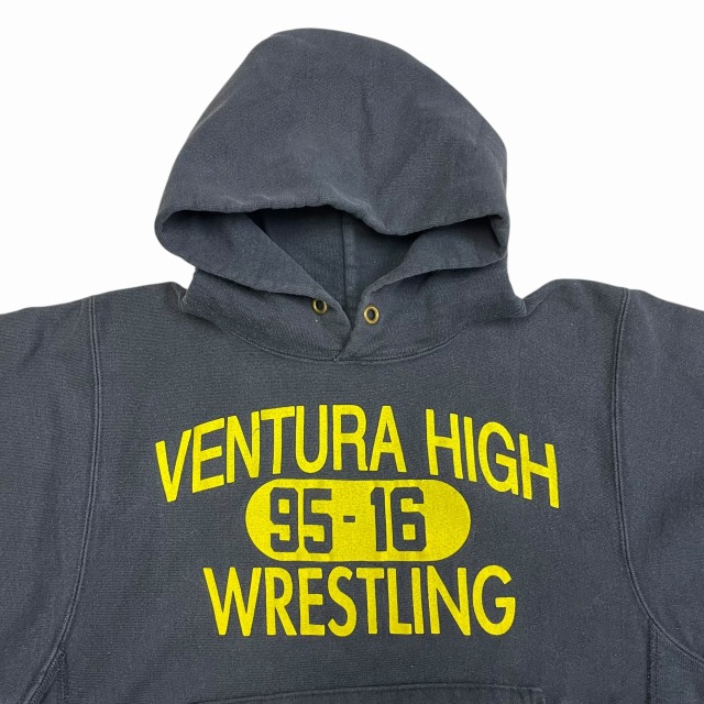 CHAMPION REVERSE WEAVE PARKA 90S 「ブラック×イエロー、3段プリント