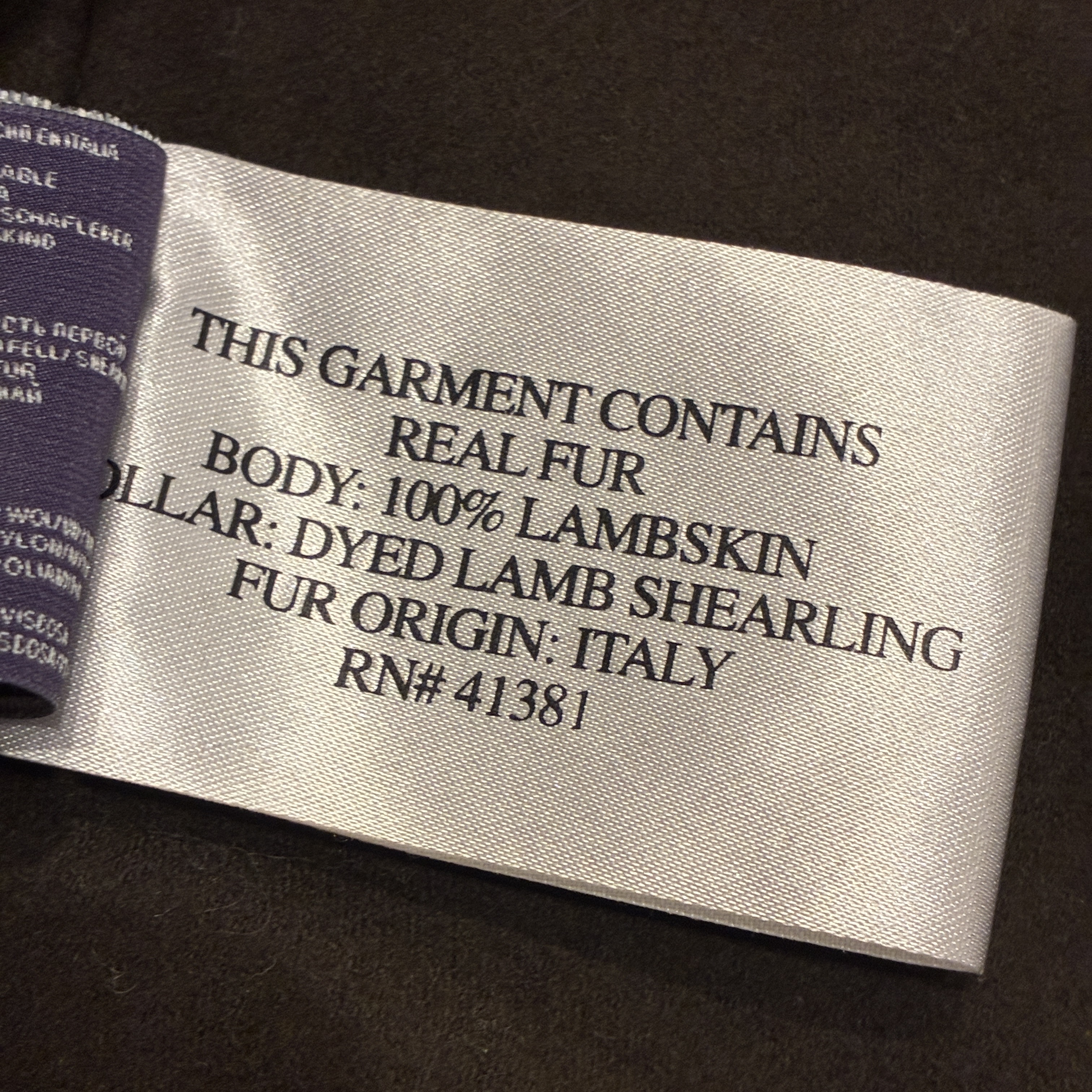 RALPH LAUREN PURPLE LABEL LAMB LEATHER DOUBLE-BREASTED SHEARING