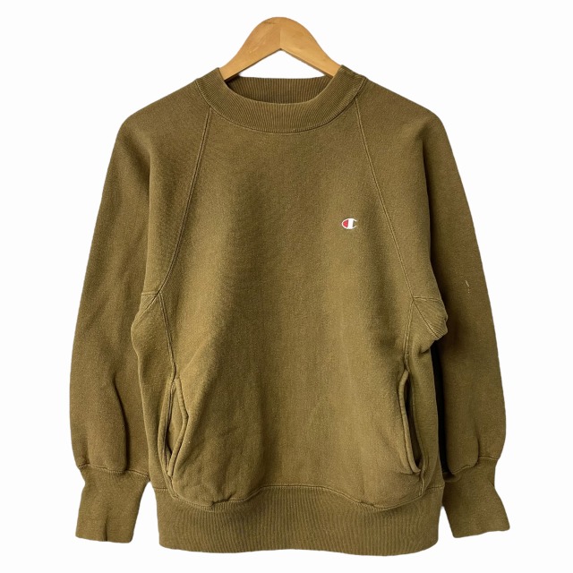 CHAMPION REVERSE WEAVE 90S 「モックネック、オリーブ、刺繍タグ、M