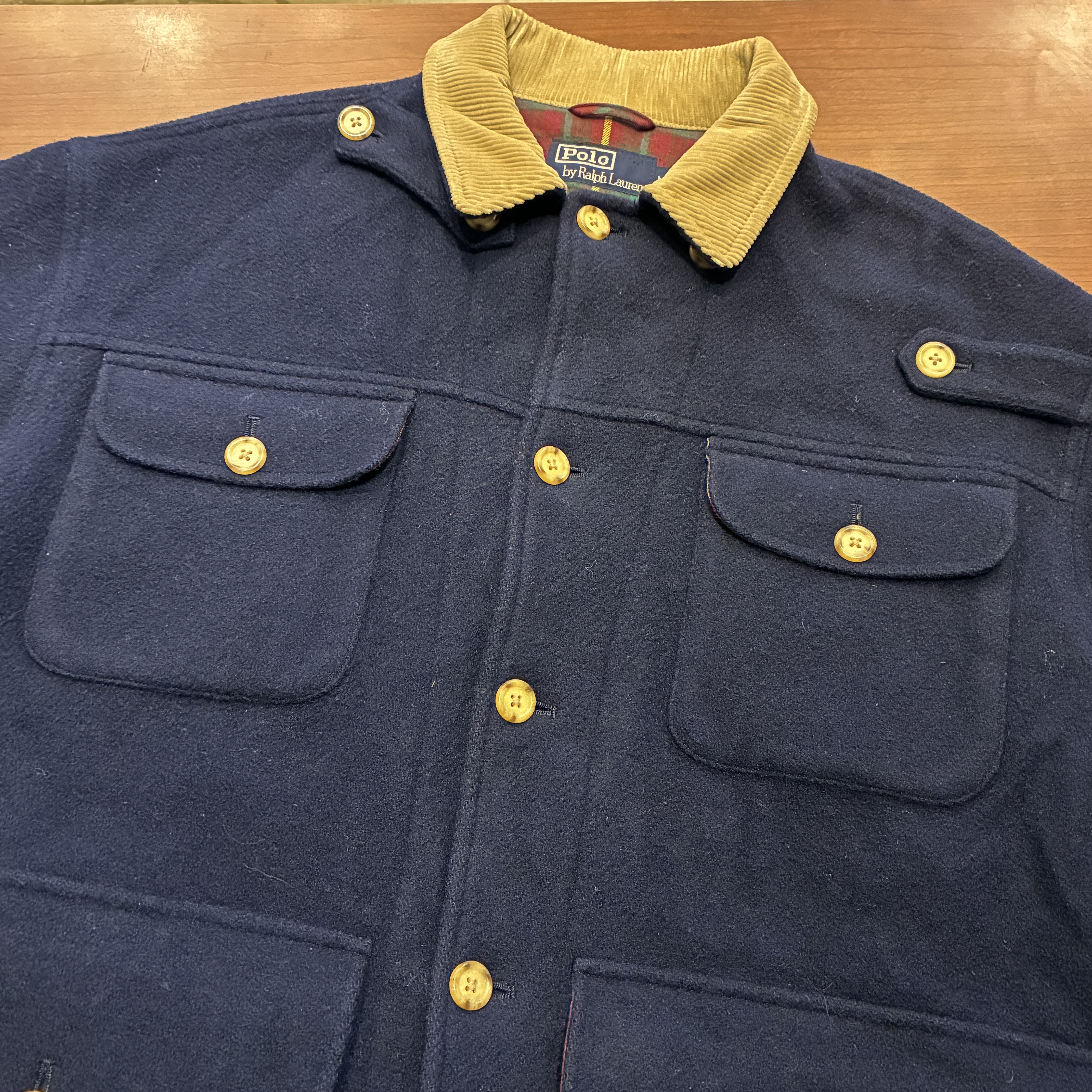 RALPH LAUREN WOOL WARDEN JACKET NAVY 1990'S OLD｜SAFARI サファリ